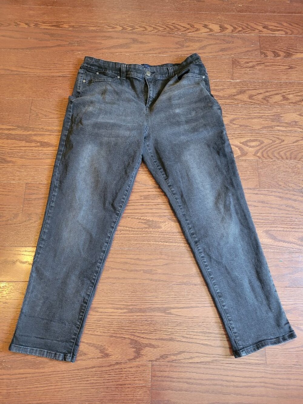 Talbots Simply Flattering Boyfriend Jeans Womens Size 14 Black 5 Pocket Stretch